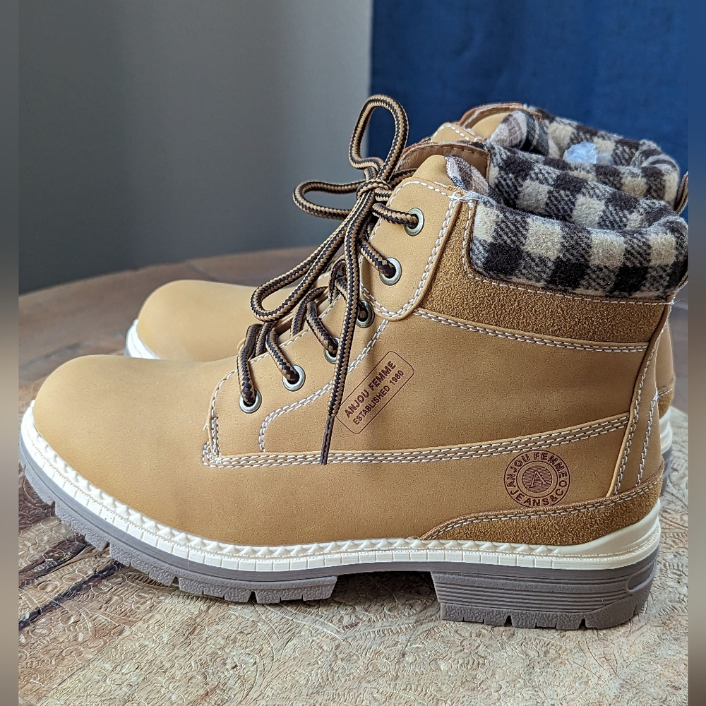 Size 6.5, ANJOUFEMME Womens Outdoor Ankle Boots
